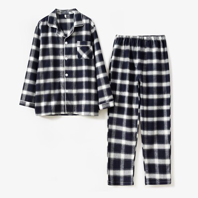 水沐良品男士全棉磨毛家居服套装