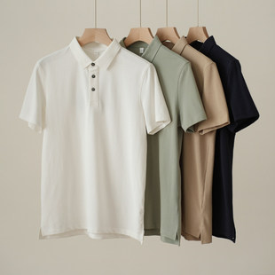 翻领纯色薄款 通勤短袖 男装 男士 夏款 珠地棉POLO衫 T恤 7A抗菌 大码