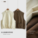秋k 坎肩上衣 女士250g全棉连帽马甲外套 下摆打褶休闲宽松无袖