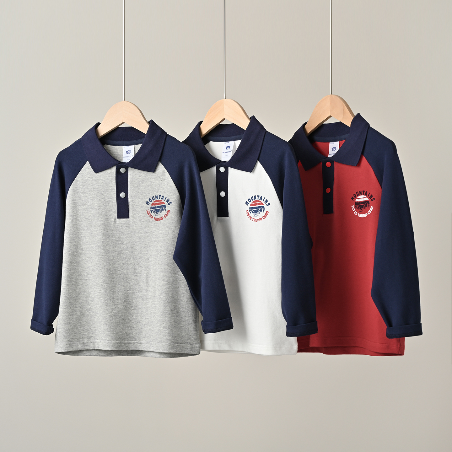 儿童polo衫男童印花翻领长袖