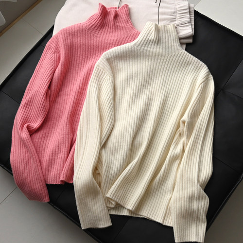 女士高领羊毛衫打底毛衣厚款