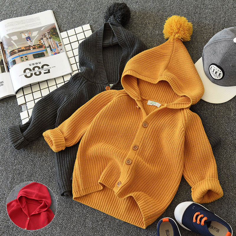 儿童可爱洋气外套 针织开衫连帽毛衣  男童女童 秋冬装,童装/婴儿装/亲子装,毛衣/针织衫,淘宝优惠券,粉丝福利购,淘宝优惠卷