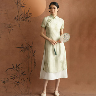 反季特 新中式国风旗袍女士改良版连衣裙 气质中长裙子春夏款女装