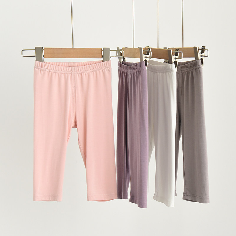 儿童莫代尔弹力纯色七分裤 女童薄款打底裤短裤小码可开裆 中大童,童装/婴儿装/亲子装,裤子,淘宝优惠券,粉丝福利购,淘宝优惠卷