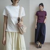 纯色基础款 上衣 山东网店 女士薄款 女装 显瘦圆领T恤衫 夏款 短袖