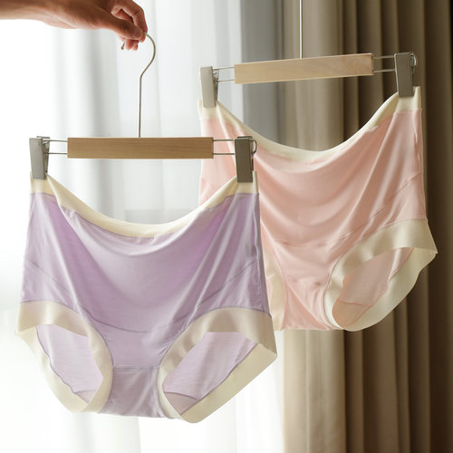 孕妇高腰护肚内裤莫代尔拼色底裤