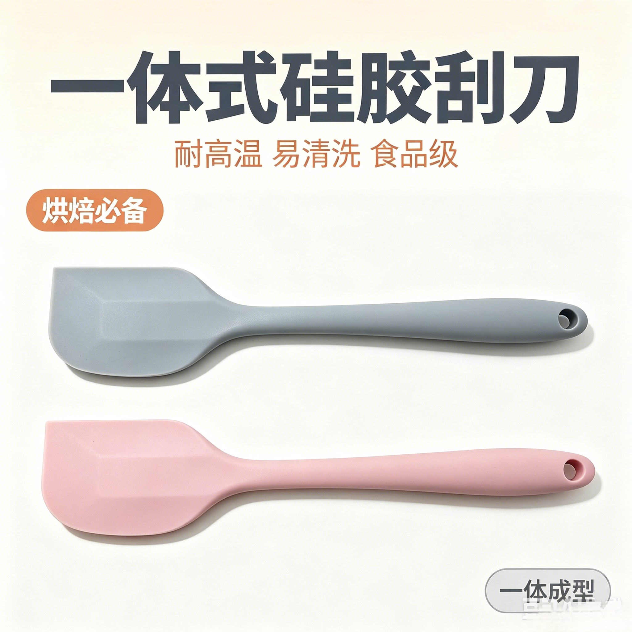 食品级硅胶一体耐高温烘焙刮刀