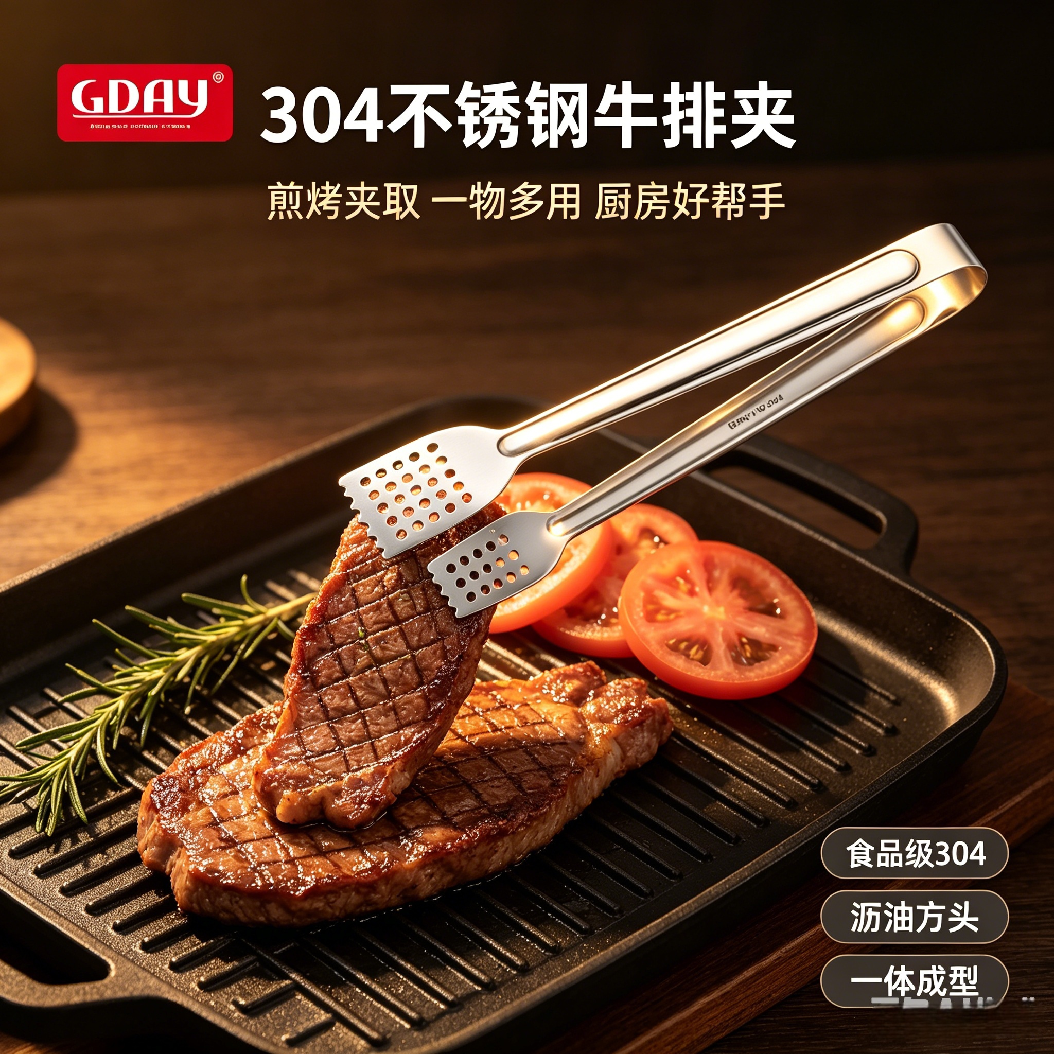 304不锈钢食品级牛排煎烤夹