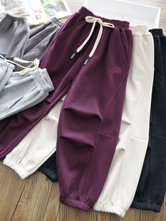 【特价】女童休闲裤春秋中大童宽松束脚长裤男童卫裤运动工装裤子