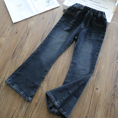 儿童网红喇叭裤女童洋气牛仔裤