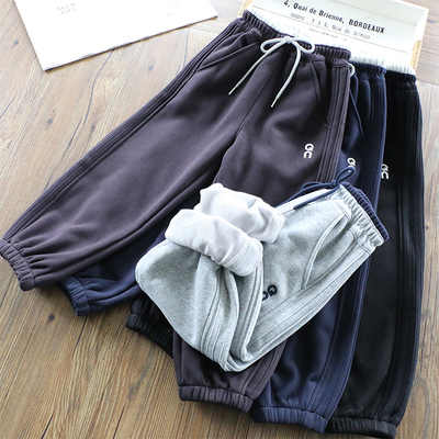 女童加绒裤子秋冬保暖洋气直筒