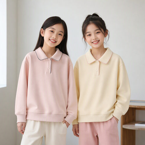 女童公主领翻领秋季长袖卫衣