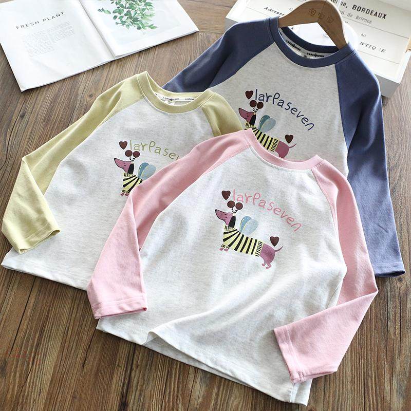 女童打底衫2025春季新款男童运动洋气童装卡通字母纯色休闲T恤,童装/婴儿装/亲子装,T恤,淘宝优惠券,粉丝福利购,淘宝优惠卷