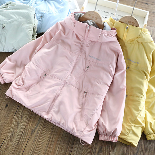 轻量棉服|女童户外夹棉连帽外套