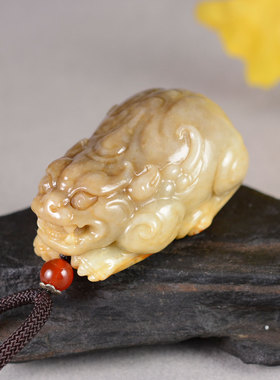 亏爆啦爆火孤品新疆和田玉且末糖桂花糖料子雕工精致貔貅手把件SX