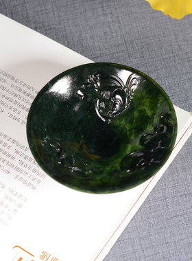 亏嘛啦新疆和田玉塔青青玉雕工精致预支细腻薄胎大摆件富贵碗SX