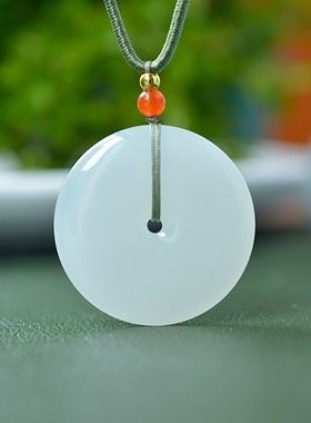 佩戴级精品和田玉老熟料过灯无结构转运富贵扣平安扣挂件15900