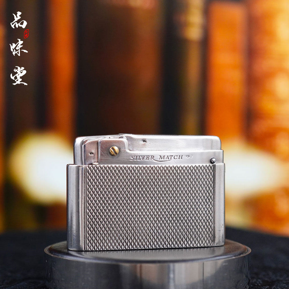 1950年法国SILVER MATCH整机纯银机气体打火机复古高奢男烟具绝版