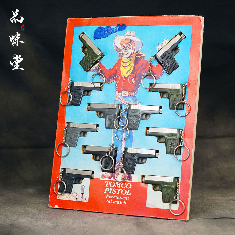 1950年日本TOMCO五星小枪款迷你万次火柴古董煤油打火机牛仔复古