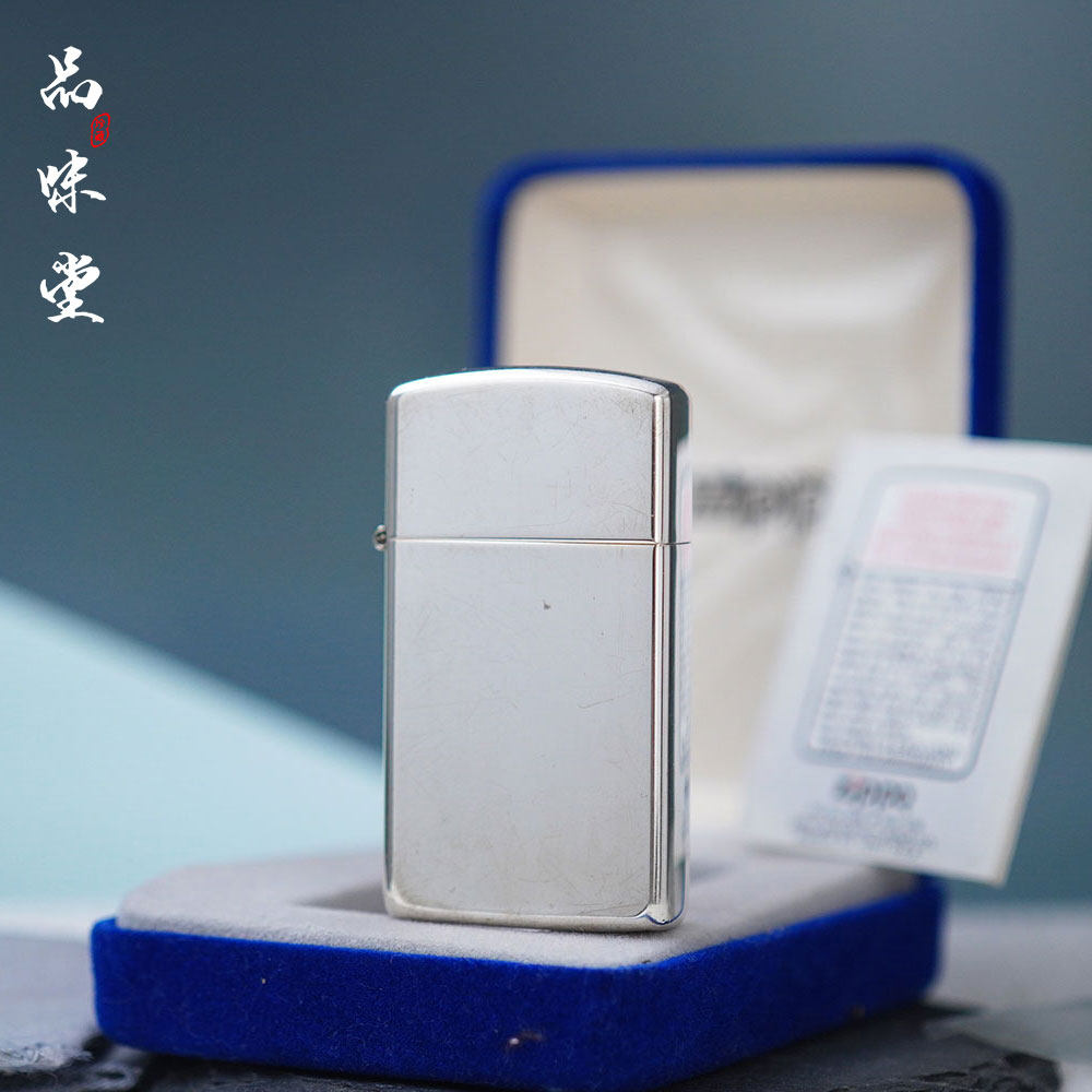 中古二手1995年美国zippo芝宝纯银机翻盖煤油打火机防风经典烟具