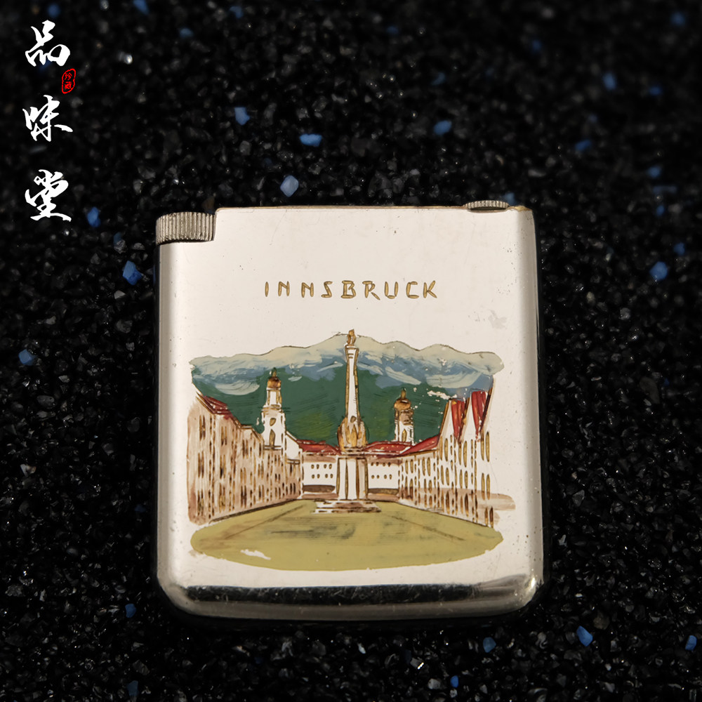 1940年奥地利TCW插拔万次火柴纯铜古董打火机煤油机收藏彩绘蚀刻