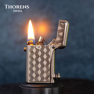 1923年瑞士Thorens托伦斯打火机纯铜镀银双爪侧加自动点火煤油机