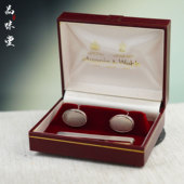 扣领带夹纯银商务 1986年英国皇室珠宝品牌Mappin&Webb衬衫 袖 复古