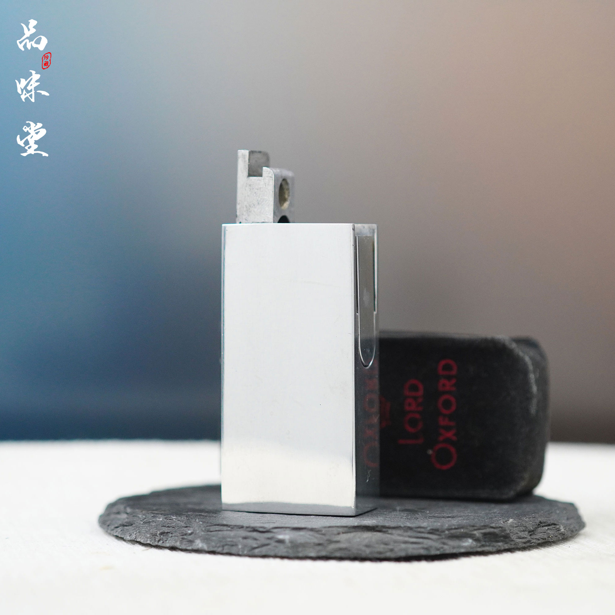 1940年美国Lord勋爵铝制自动翻盖点火煤油古董打火机 原厂保护套