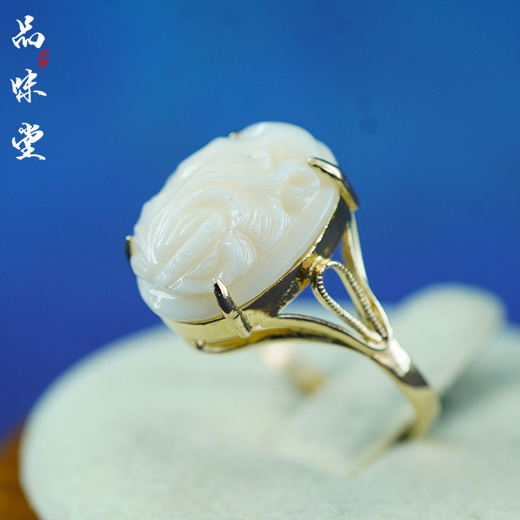 早期欧洲匠人18K纯金750复古精美戒指首饰天然宝石戒托个性收藏级