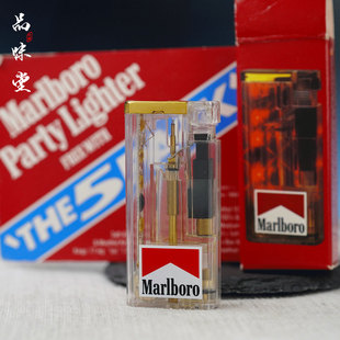1990年日本Marlboro万宝路跑马灯气体打火机老机绝版充气复古原装