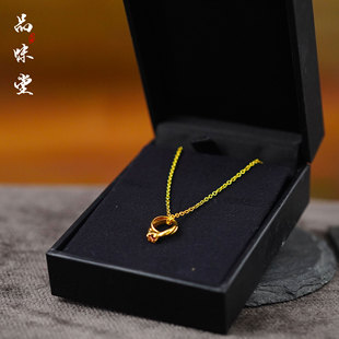 中古欧洲珠宝设计18K纯金天然红宝石戒指款项链吊坠小资复古 个性