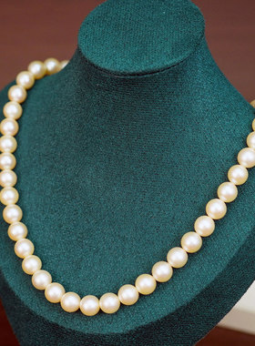 日本天然海水珍珠silver纯银7mm正圆项链首饰高贵奢华洁白复古