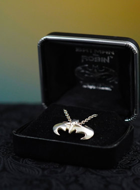 1997年DC正版蝙蝠侠罗宾纯银蝙蝠镖项链925银标收藏影视 周边首饰