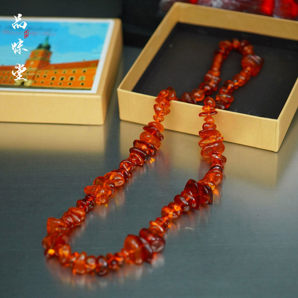 中古日本天然老蜜蜡琥珀手工打磨随型首饰项链手链复古个性收藏级