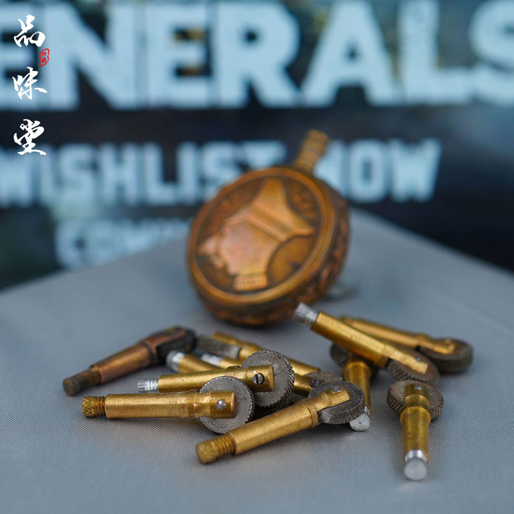 一战原装法国德国战壕机纯铜火石杆砂轮螺丝配件耗材古董打火机