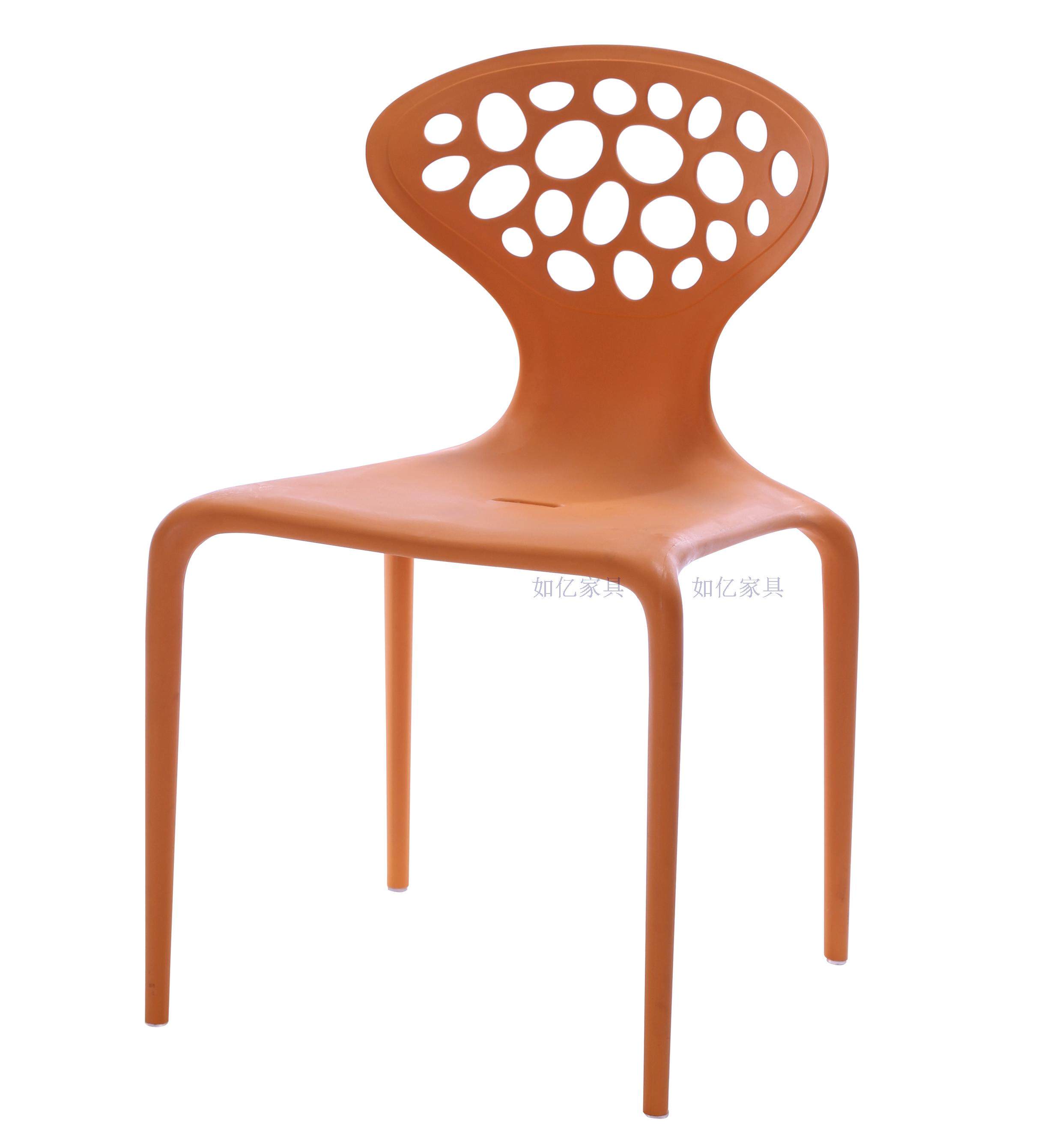 时尚简约餐椅户外椅塑料餐椅北欧现代创意咖啡椅休闲章鱼多孔椅子