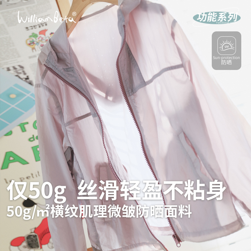 小新贝塔-【小凉伞】原纱防晒!25夏新款UPF50+连帽儿童防晒皮肤衣