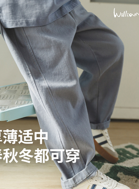 小新贝塔-踏实穿三季~春夏新款100%棉斜纹儿童休闲裤萝卜裤