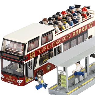金属仿真大号客车伦敦香港巴士合金摆件收藏男孩汽车模型儿童玩具