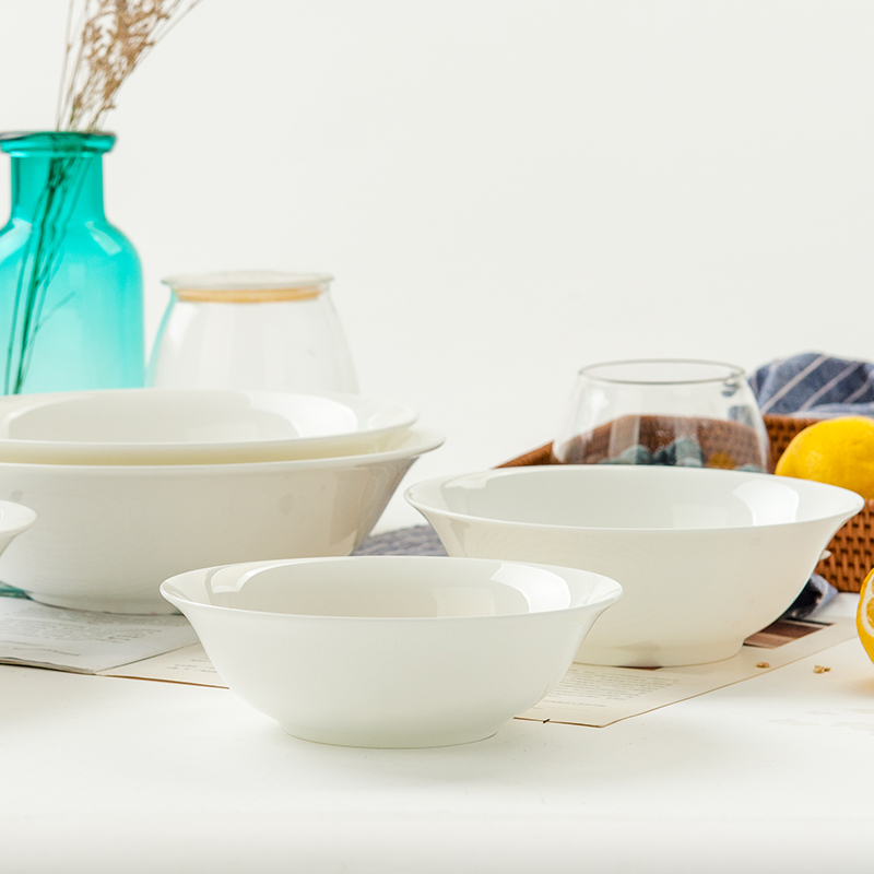 纯白家用骨瓷中式汤碗大海碗