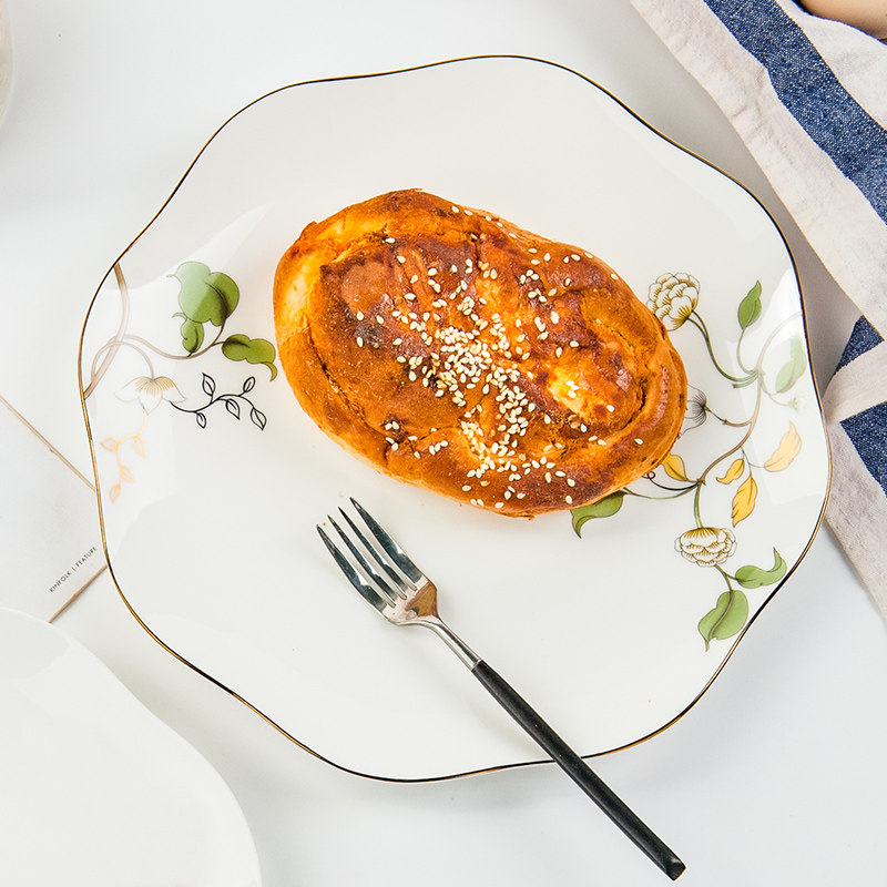 10英寸盘子金岚玉骨瓷平盘