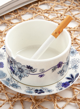 商用烟灰缸金岚玉骨瓷带碟