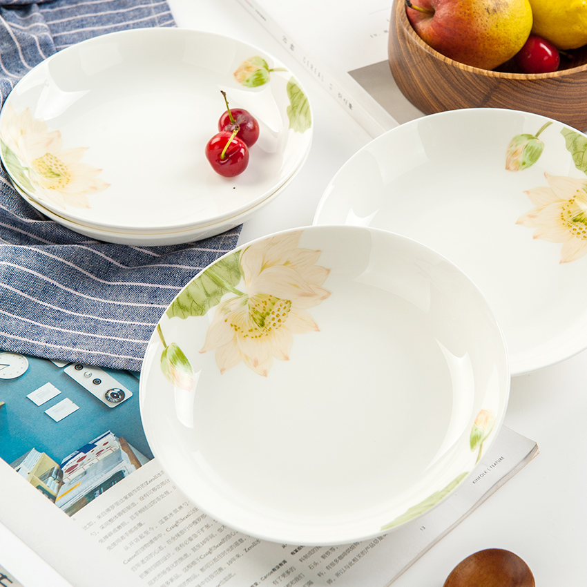 7英寸菜盘子金岚玉骨瓷饭盘