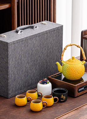 胡桃木大功率1500W电陶炉煮茶炉套装大容量耐热玻璃煮茶壶礼盒装