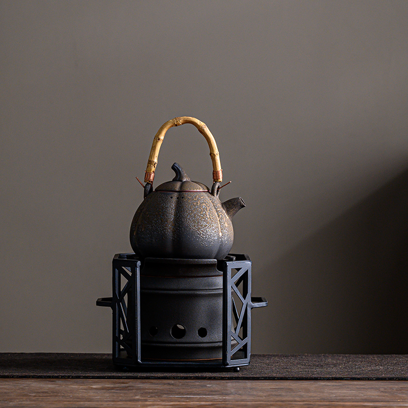 复古黑陶煮茶炉户外围炉