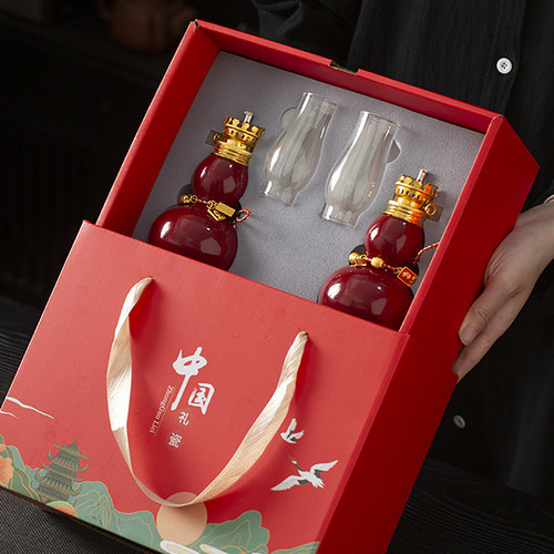 中式复古供佛长明酥油灯摆件礼盒
