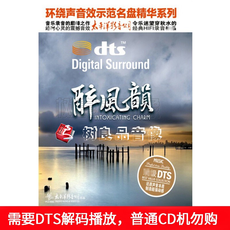 正版太平洋唱片dts5.1/6.1环绕声音效示范名盘纯音乐醉风韵1CD