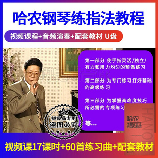 哈农钢琴练指法U盘教学视频初学者自学入门自学习考级优盘林尔耀