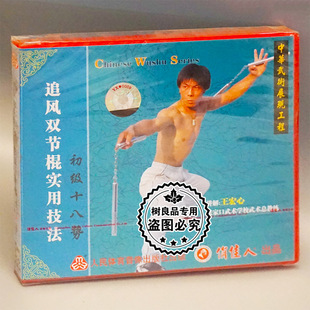 1VCD主讲 追风双节棍实用技法之初级十八势 王宏心 武术光盘 正版