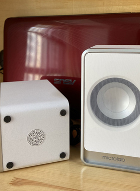 白色木质通用功放低音炮左右卫星音箱副箱5.1环绕中高音喇叭无源